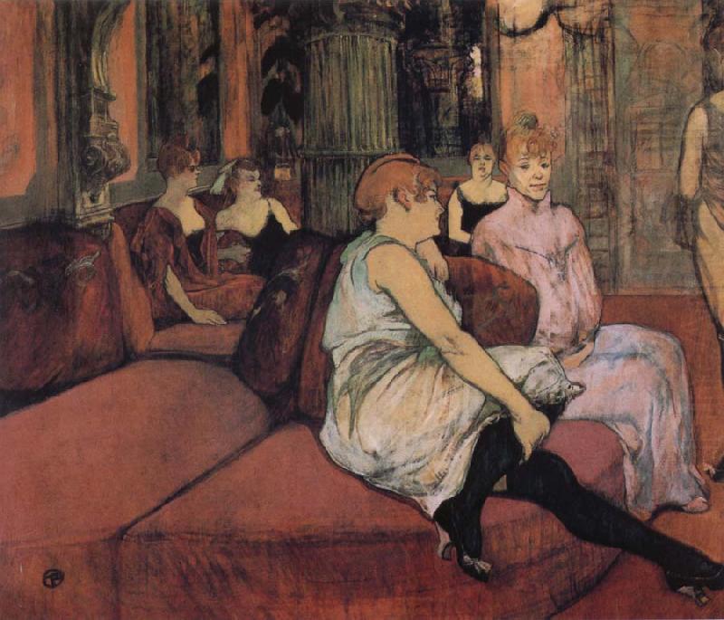 At The Salon Rue des Moulins, Henri de toulouse-lautrec